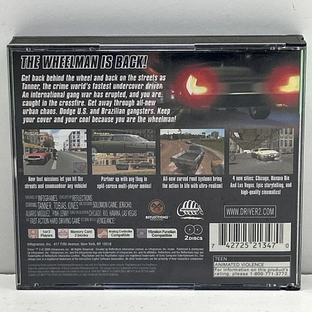 Vintage Complete Driver 2 (Sony PlayStation 1, 2000) Game
